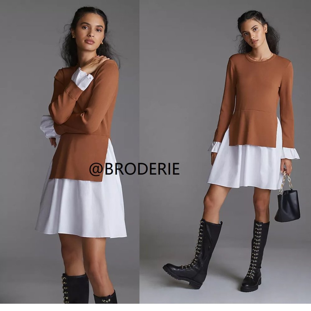Anthropologie Layered Sweater Tunic Dress